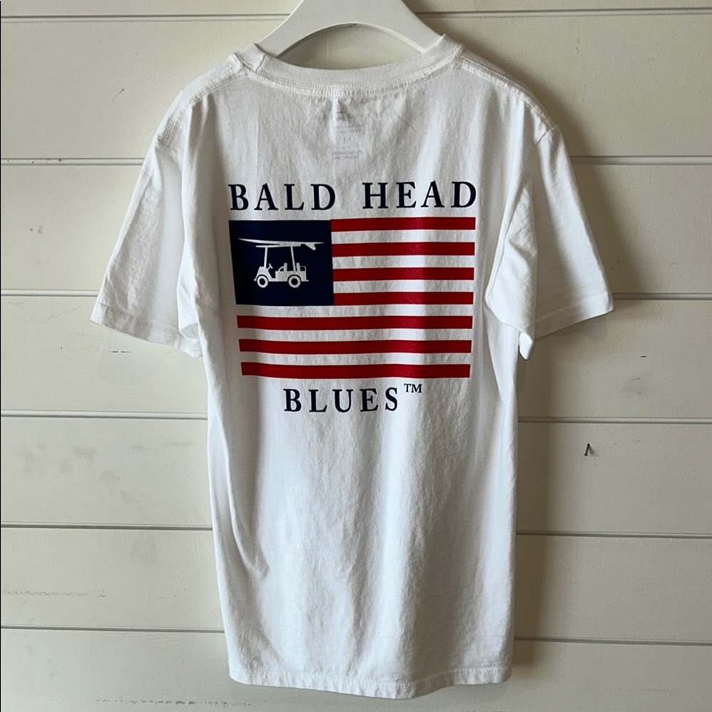 Kids White Short Sleeve American Flag  Tee